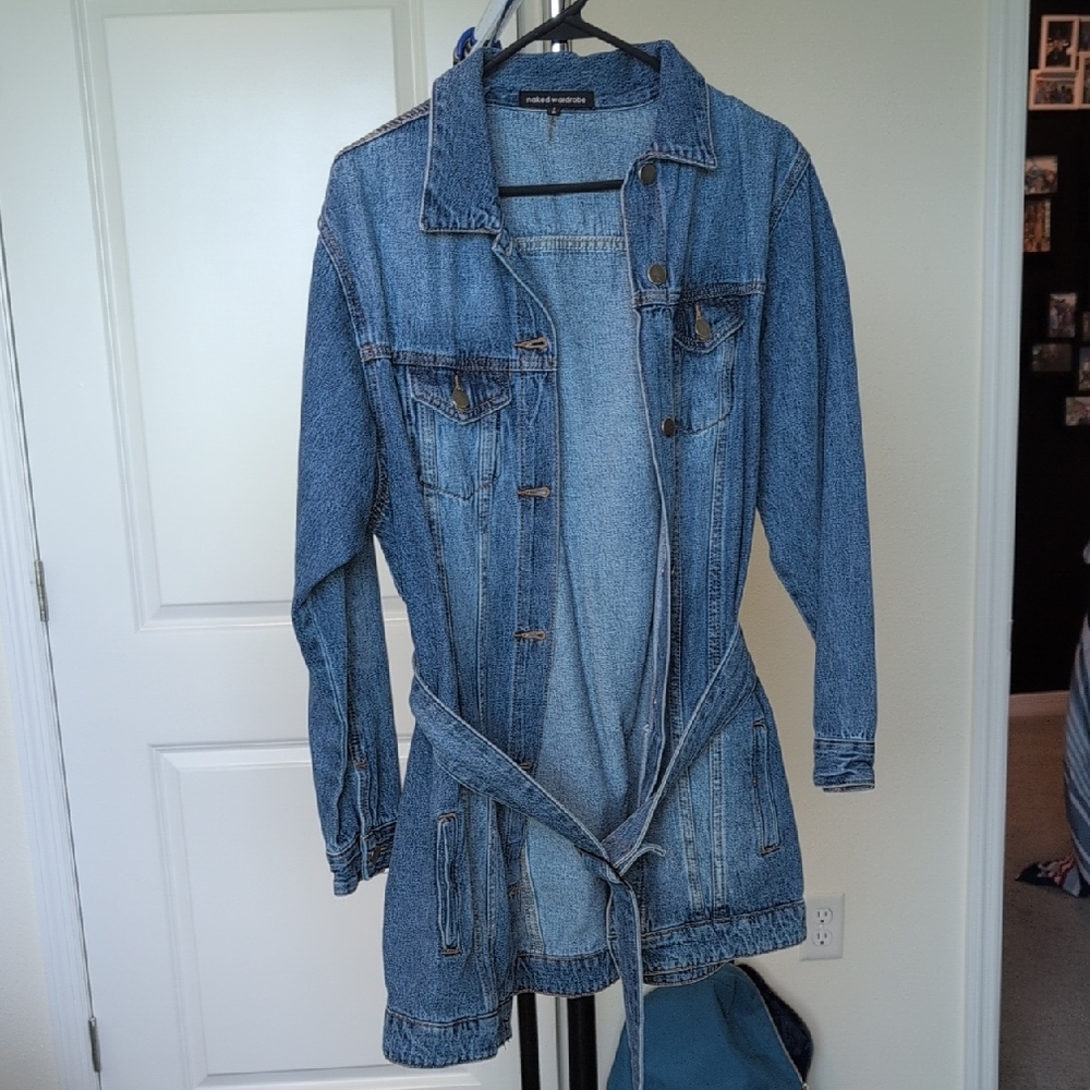 Naked Wardrobe Blue Jean Jacket Trench